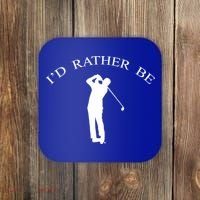 Id Rather Be Golfing Playing Golf Golfer Graphic Gift Coaster thumb 0