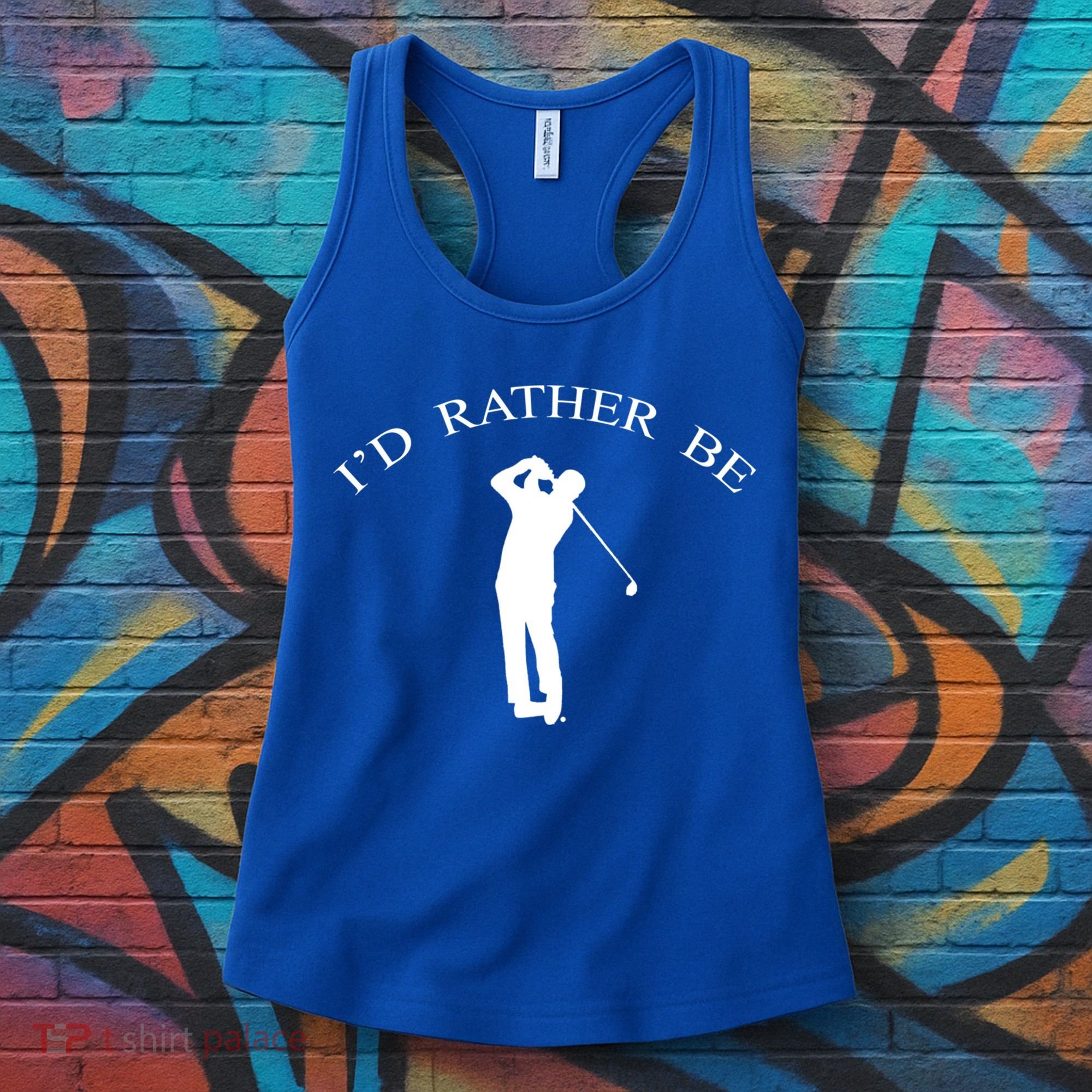 Id Rather Be Golfing Playing Golf Golfer Graphic Gift Women's Tank Top