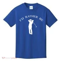 Id Rather Be Golfing Playing Golf Golfer Graphic Gift Kids T-Shirt thumb 0