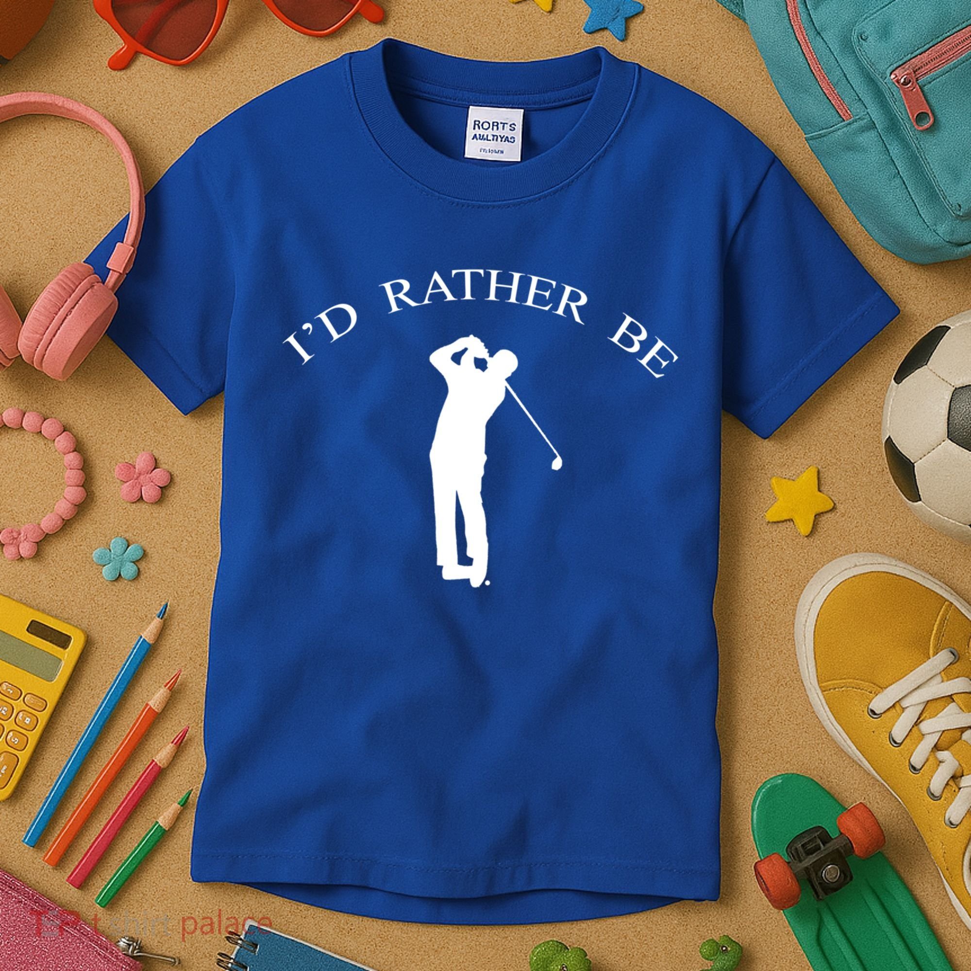 Id Rather Be Golfing Playing Golf Golfer Graphic Gift Kids T-Shirt