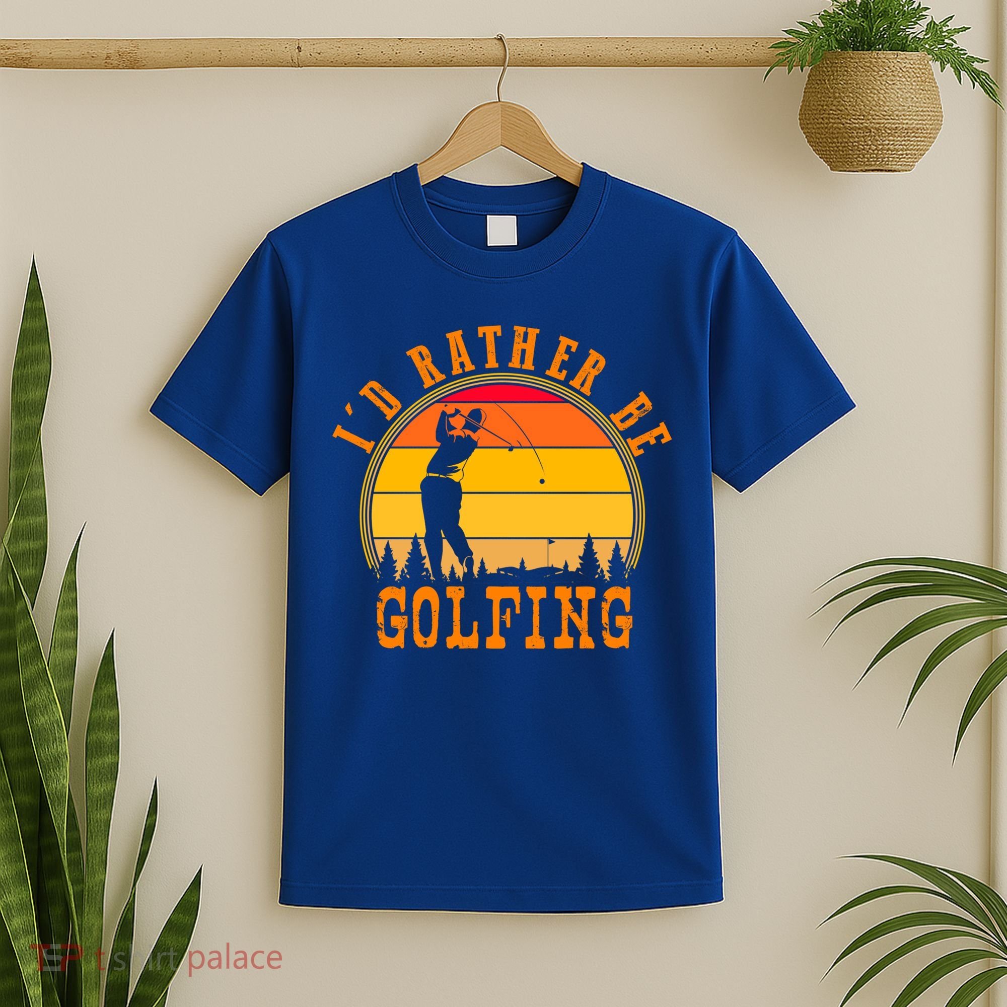 Id Rather Be Golfing Vintage Retro Style Golf Lovers Cute Gift T-Shirt