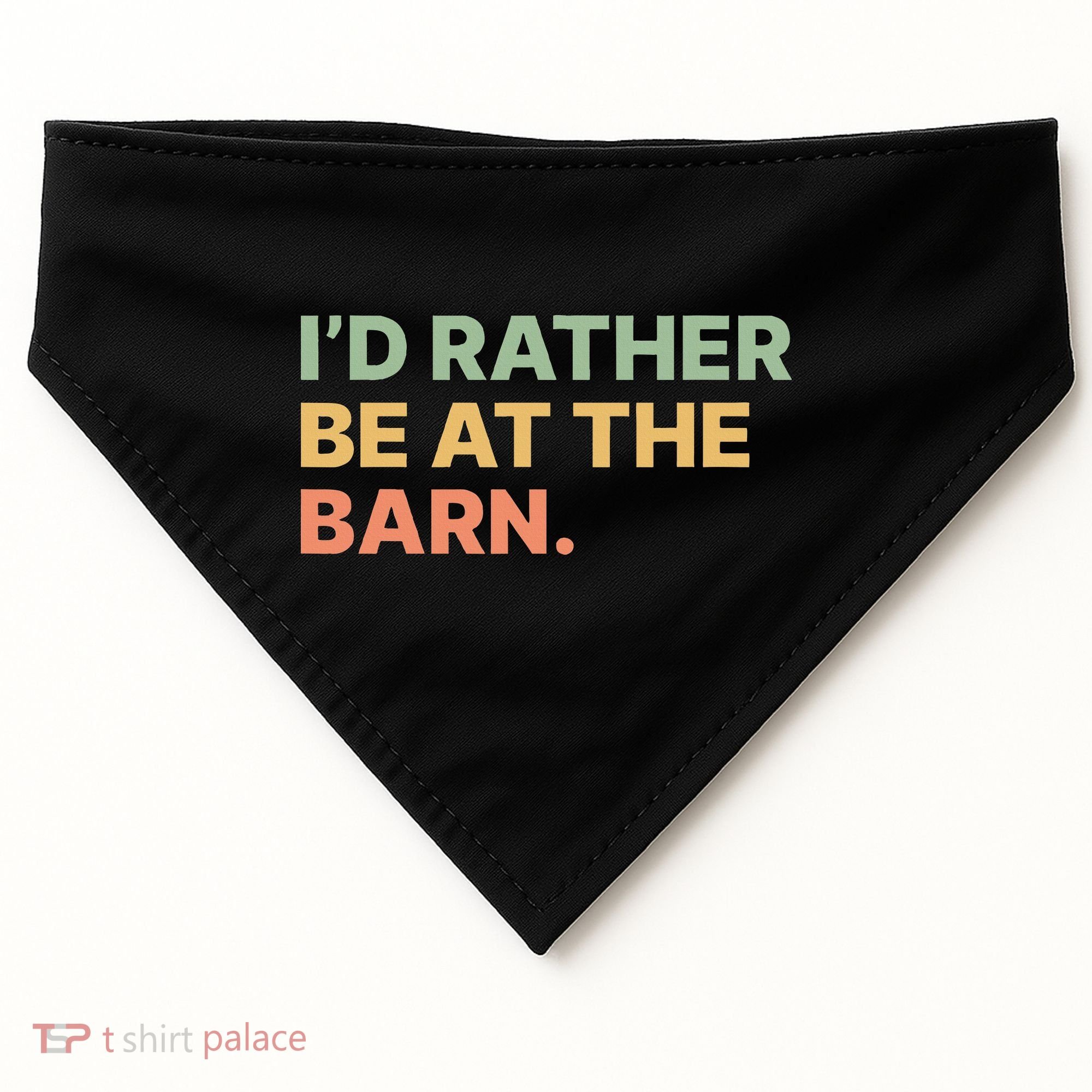 I'd Rather Be At The Barn Funny Horse Lover USA-Made Doggie Bandana