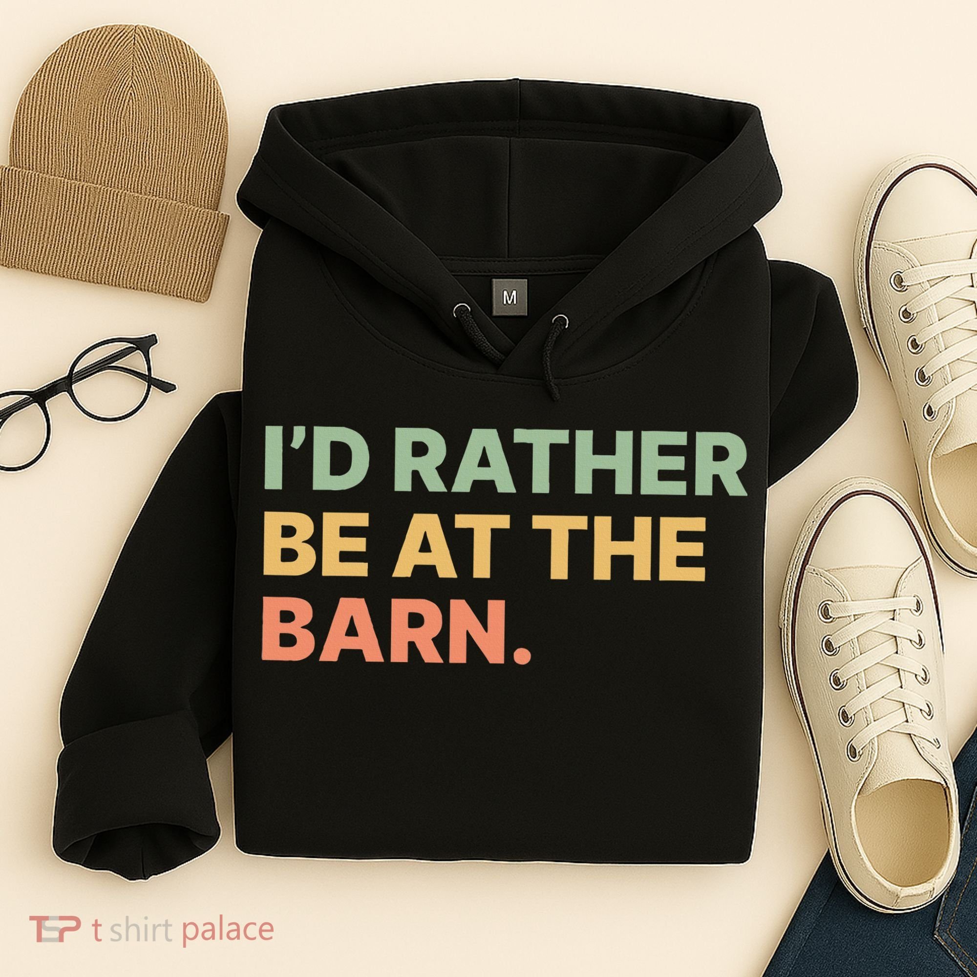 I'd Rather Be At The Barn Funny Horse Lover Hoodie