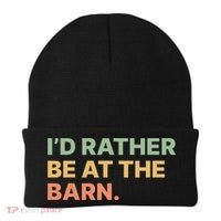 I'd Rather Be At The Barn Funny Horse Lover Beanie thumb 0