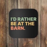 I'd Rather Be At The Barn Funny Horse Lover Coaster thumb 0