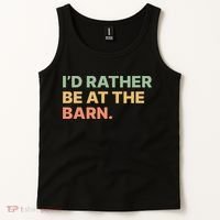 I'd Rather Be At The Barn Funny Horse Lover Tank Top thumb 2