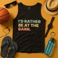I'd Rather Be At The Barn Funny Horse Lover Tank Top thumb 4