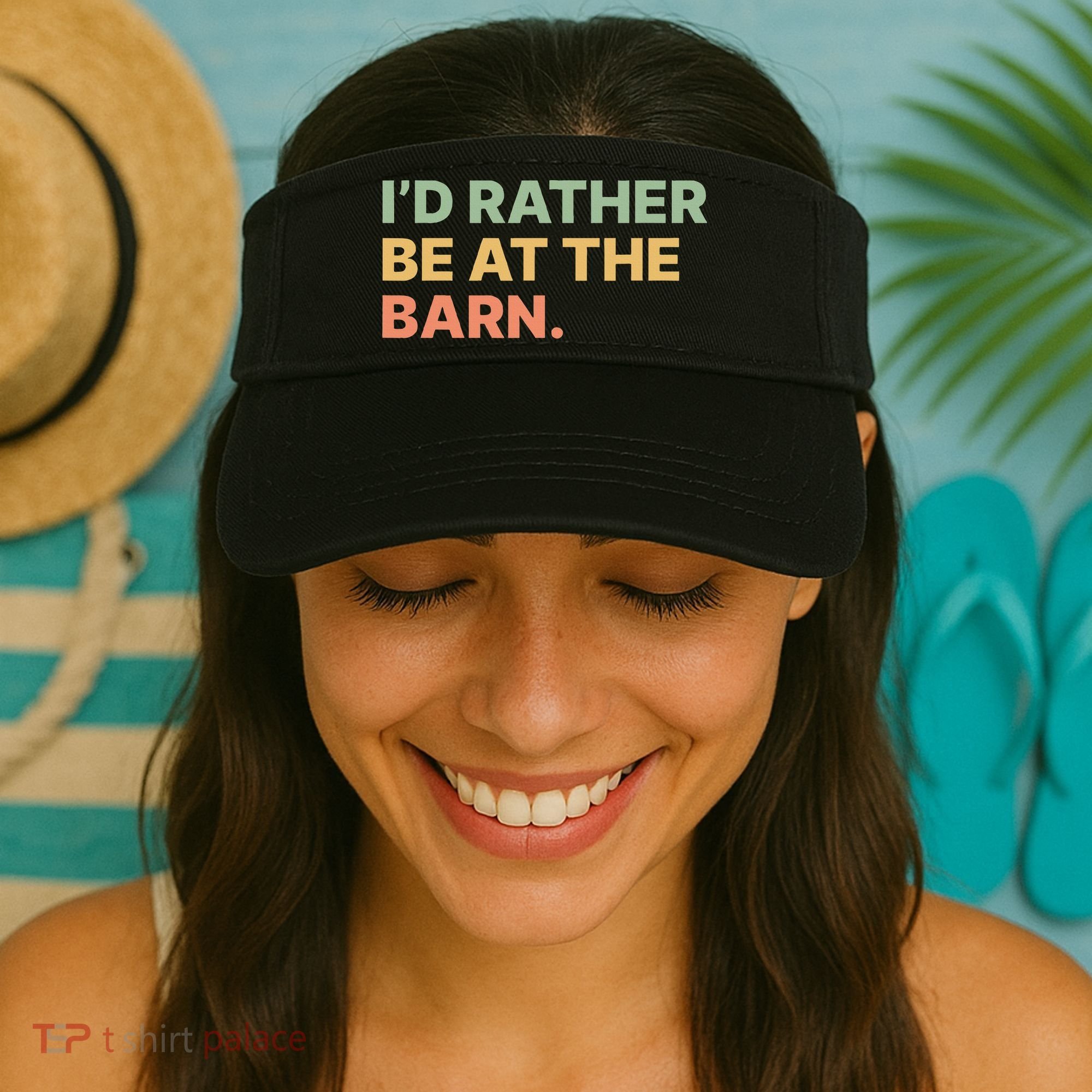 I'd Rather Be At The Barn Funny Horse Lover Visor