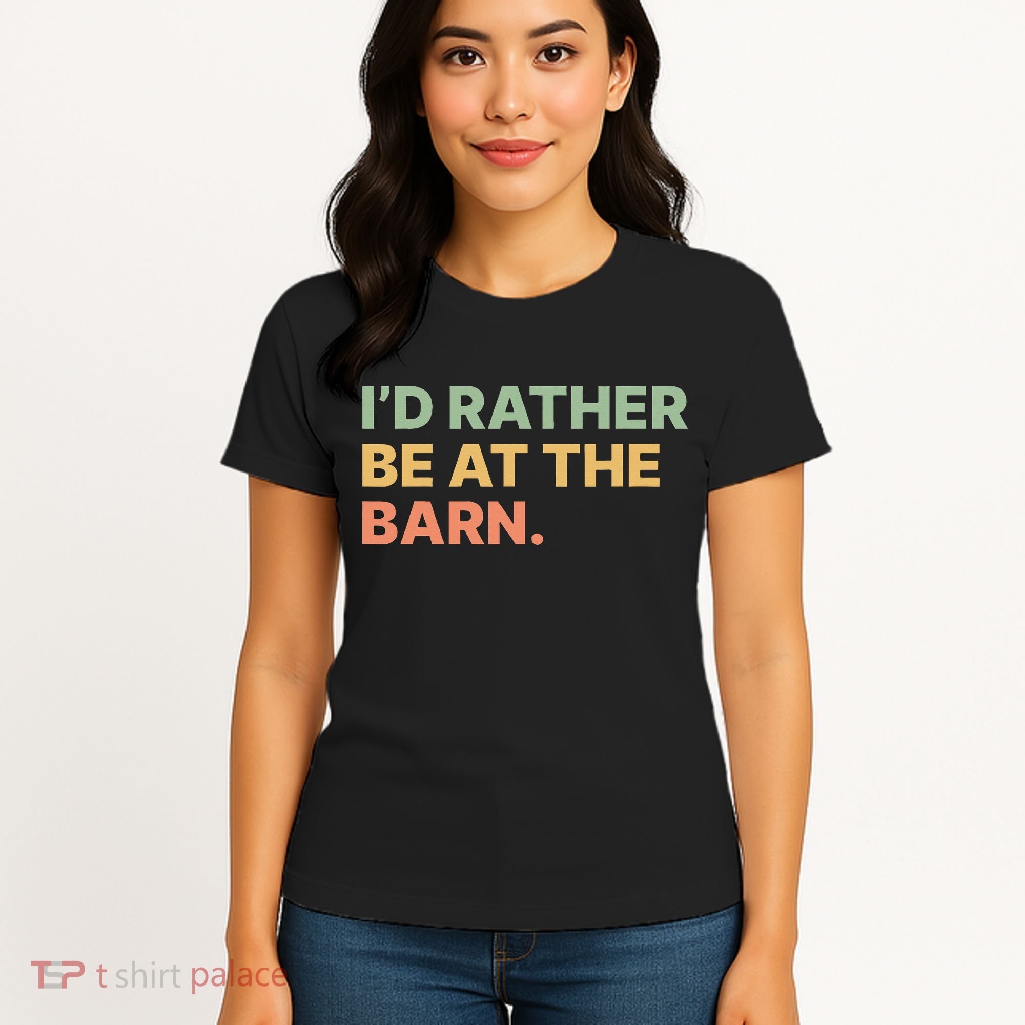 I'd Rather Be At The Barn Funny Horse Lover Women's T-Shirt