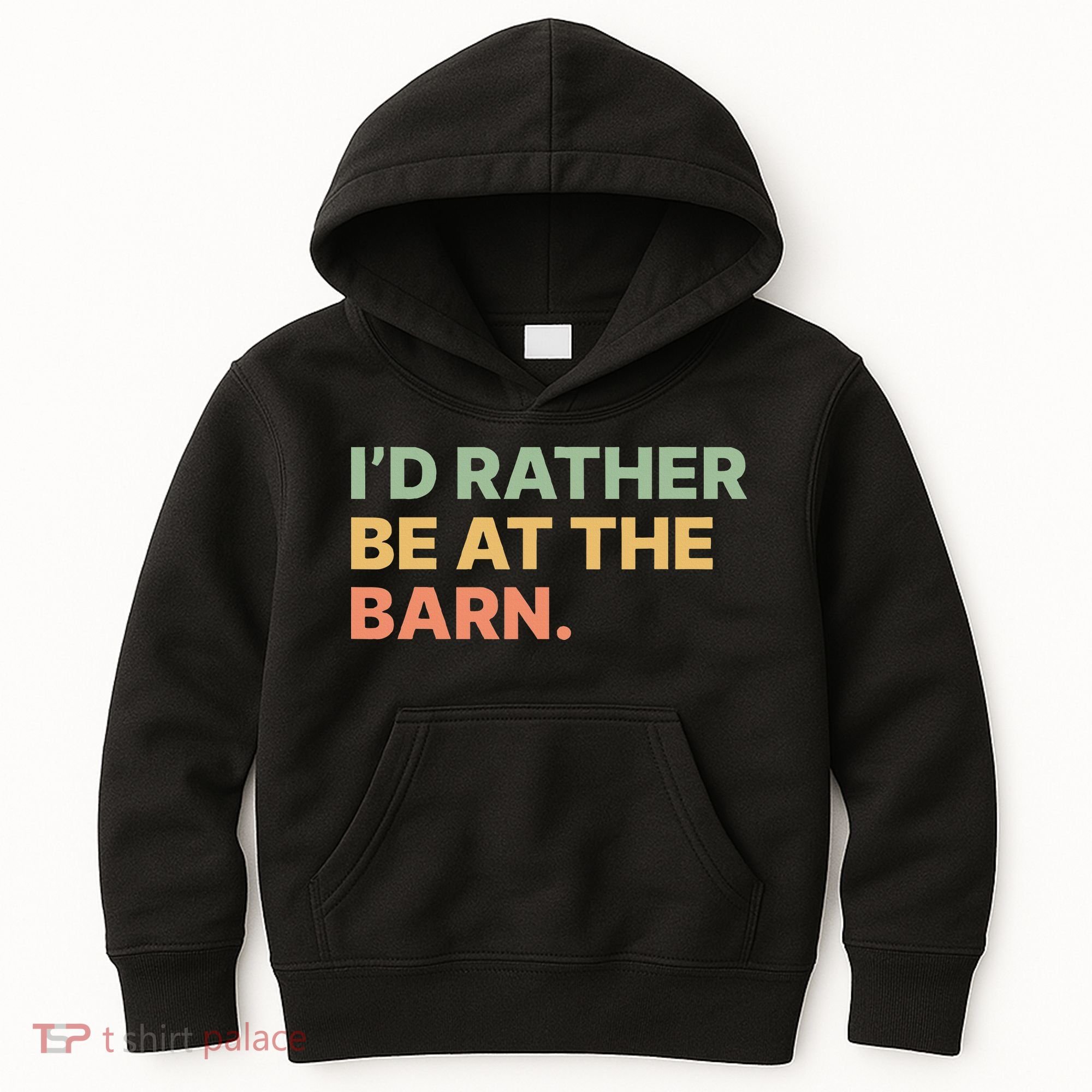 I'd Rather Be At The Barn Funny Horse Lover Kids Hoodie
