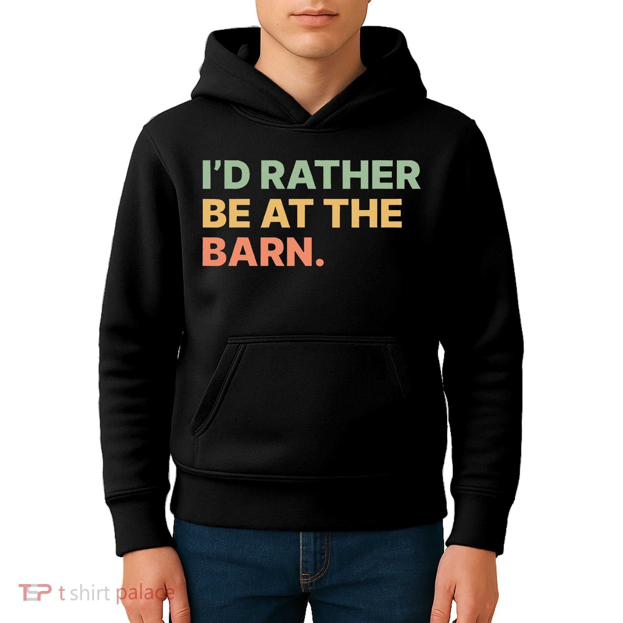 I'd Rather Be At The Barn Funny Horse Lover Kids Hoodie