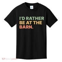 I'd Rather Be At The Barn Funny Horse Lover Kids T-Shirt thumb 0
