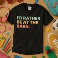 I'd Rather Be At The Barn Funny Horse Lover Kids T-Shirt thumb 3