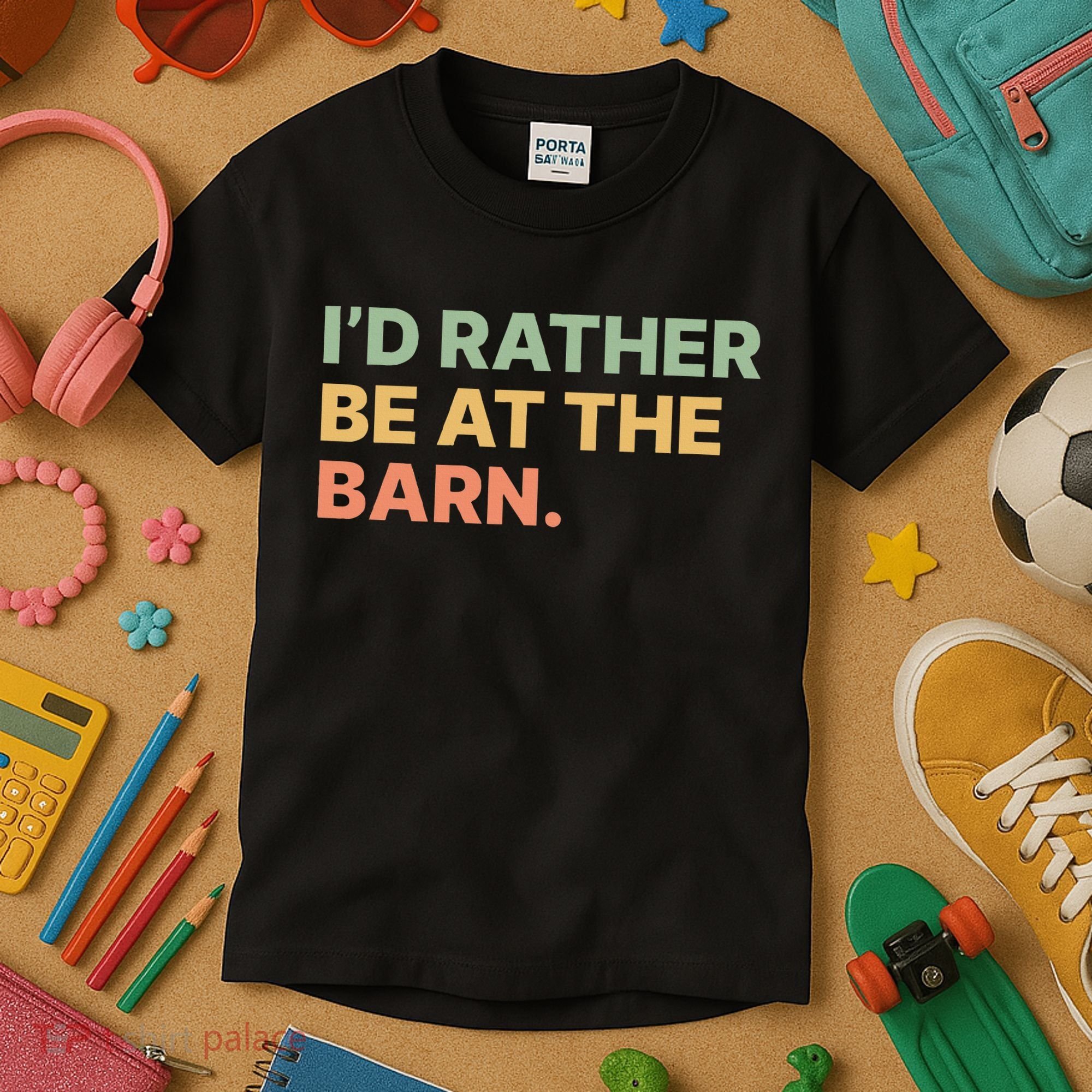 I'd Rather Be At The Barn Funny Horse Lover Kids T-Shirt