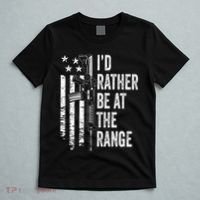ID Rather Be At The Gun Range Usa Flag Funny Guns Joke T-Shirt thumb 5
