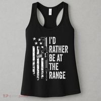 ID Rather Be At The Gun Range Usa Flag Funny Guns Joke Women's Tank Top thumb 3