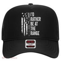 ID Rather Be At The Gun Range Usa Flag Funny Guns Joke Hat thumb 0