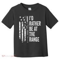 ID Rather Be At The Gun Range Usa Flag Funny Guns Joke Toddler T-Shirt thumb 0