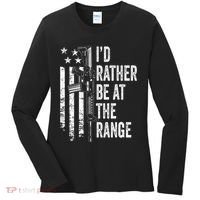 ID Rather Be At The Gun Range Usa Flag Funny Guns Joke Women's Long Sleeve Shirt thumb 0