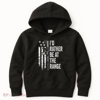 ID Rather Be At The Gun Range Usa Flag Funny Guns Joke Kids Hoodie thumb 0