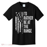 ID Rather Be At The Gun Range Usa Flag Funny Guns Joke Kids T-Shirt thumb 0