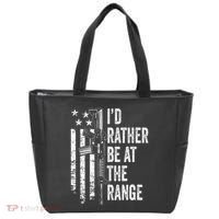 ID Rather Be At The Gun Range Usa Flag Funny Guns Joke Tote Bag thumb 0