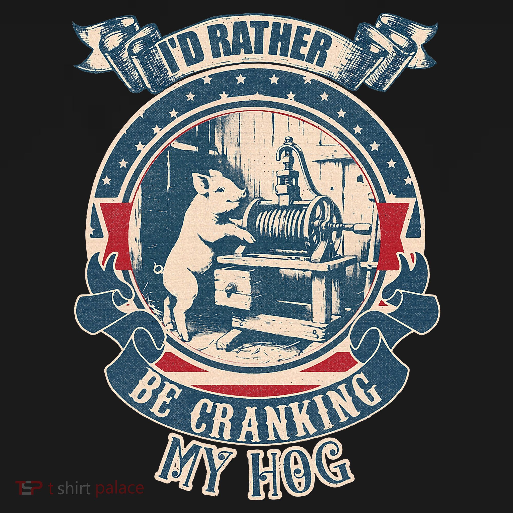 ID Rather Be Cranking My Hog Coaster