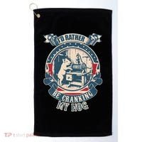 ID Rather Be Cranking My Hog Golf Towel thumb 0