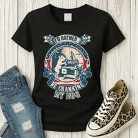 ID Rather Be Cranking My Hog Women's T-Shirt thumb 3