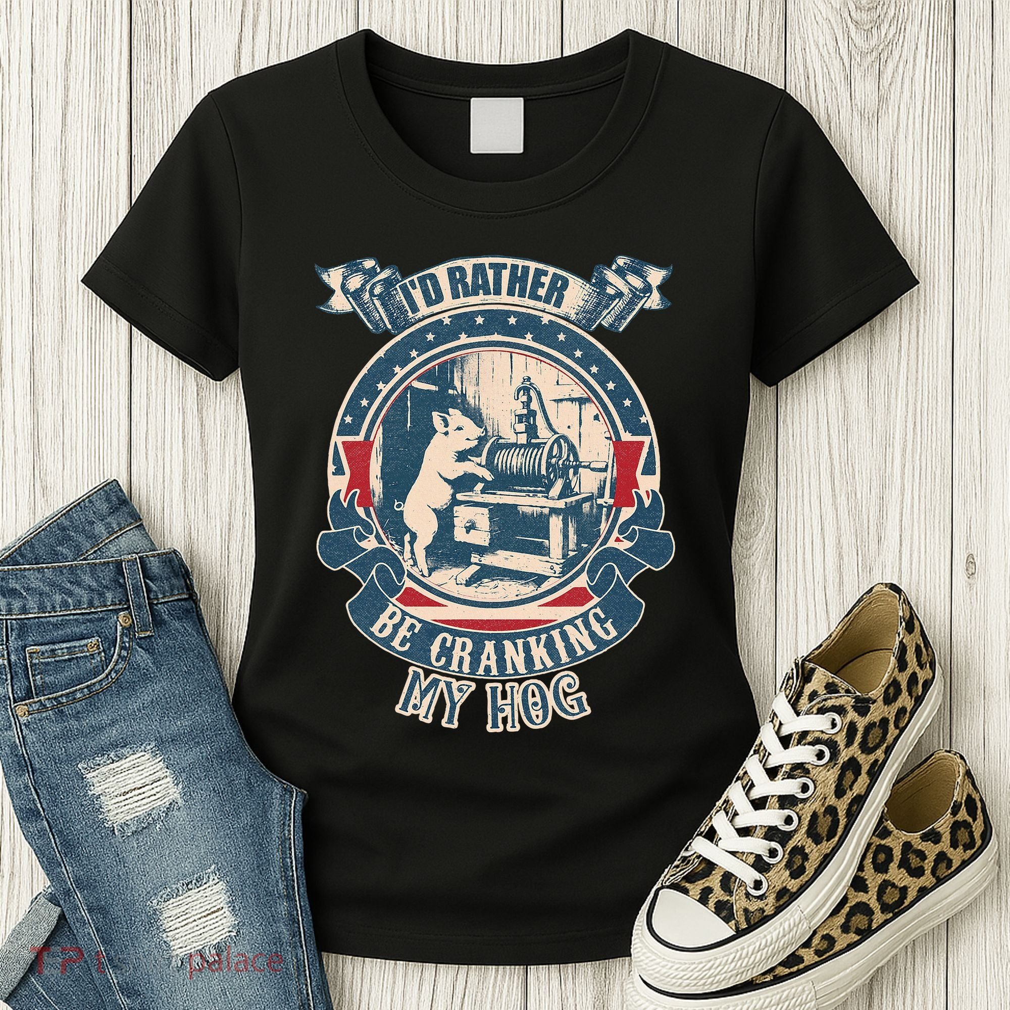 ID Rather Be Cranking My Hog Women's T-Shirt
