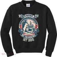 ID Rather Be Cranking My Hog Kids Sweatshirt thumb 0