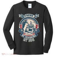 ID Rather Be Cranking My Hog Kids Long Sleeve Shirt thumb 0