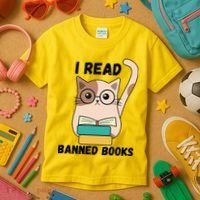 I Read Banned Books Kids T-Shirt thumb 3