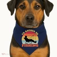 I'd Rather Be Fishing USA-Made Doggie Bandana thumb 1