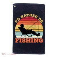 I'd Rather Be Fishing Golf Towel thumb 0