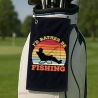 I'd Rather Be Fishing Golf Towel thumb 2