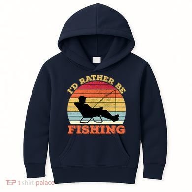 I'd Rather Be Fishing Kids Hoodie