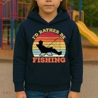 I'd Rather Be Fishing Kids Hoodie thumb 3