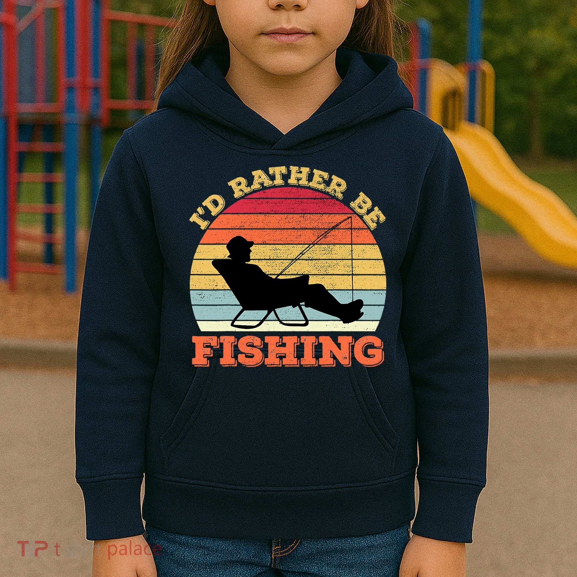 I'd Rather Be Fishing Kids Hoodie