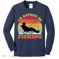 I'd Rather Be Fishing Kids Long Sleeve Shirt thumb 0