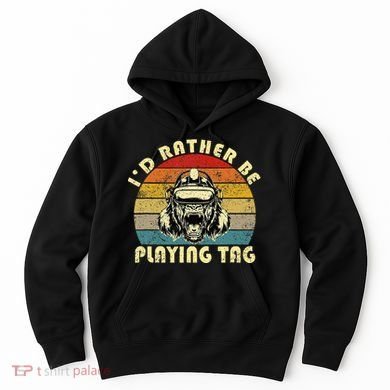 ID Rather Be Playing Tag Gorilla Monke Tag Gorilla Vr Gamer Hoodie