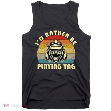 ID Rather Be Playing Tag Gorilla Monke Tag Gorilla Vr Gamer Tank Top