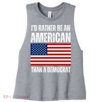 Id Rather Be An American Than A Democrat Women's Racerback Cropped Tank thumb 0