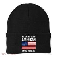 Id Rather Be An American Than A Democrat Beanie thumb 0