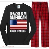 Id Rather Be An American Than A Democrat Long Sleeve Pajama Set thumb 0
