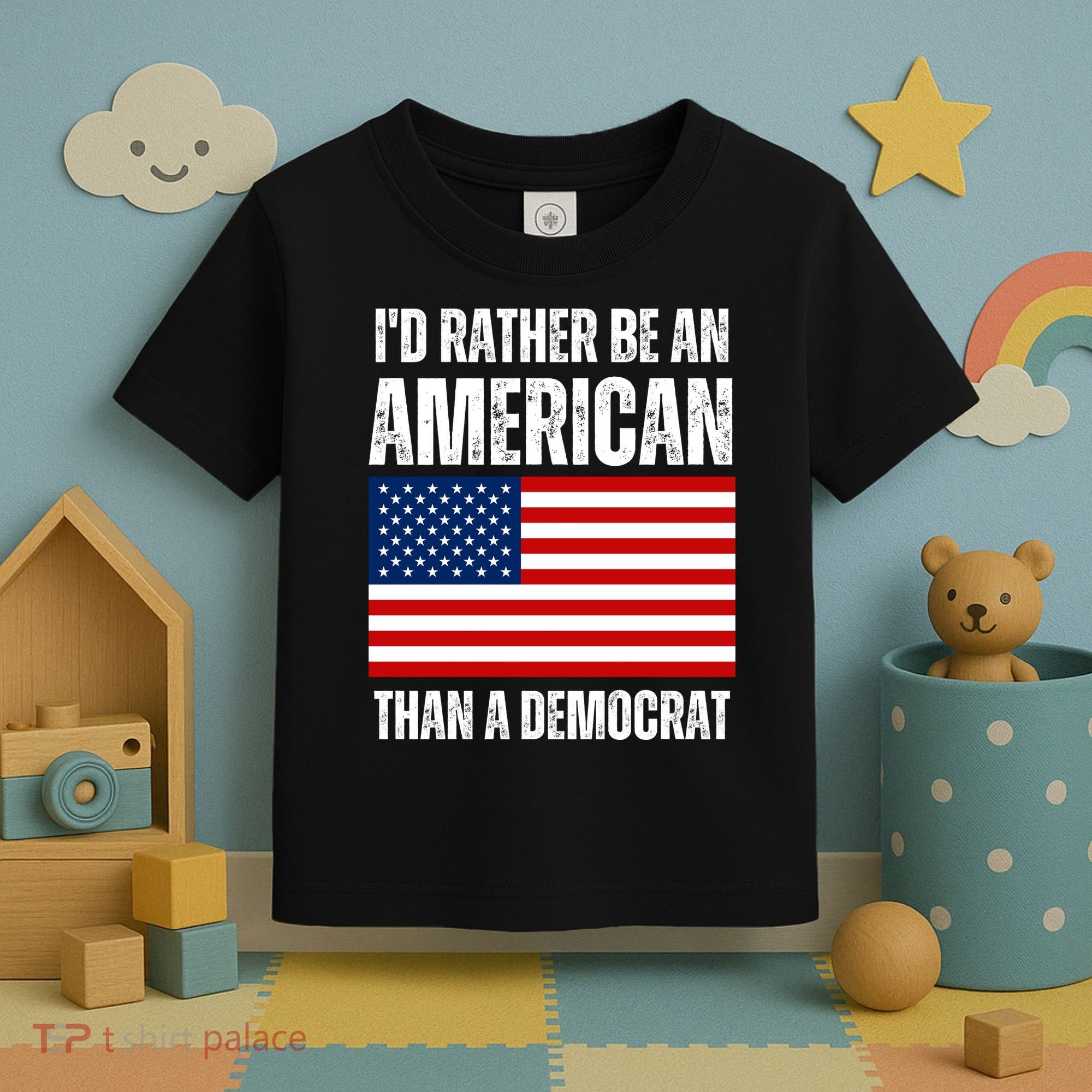 Id Rather Be An American Than A Democrat Toddler T-Shirt