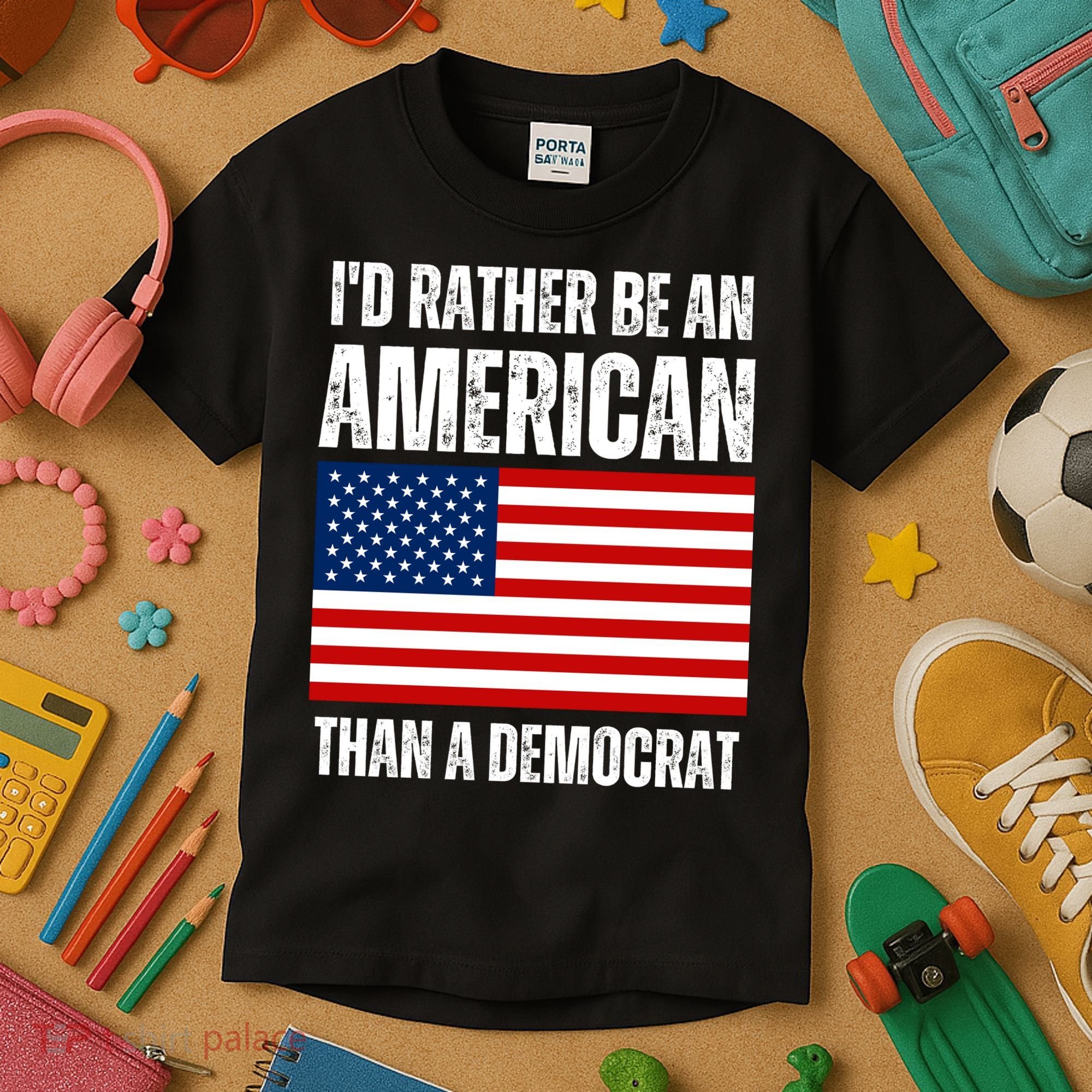 Id Rather Be An American Than A Democrat Kids T-Shirt