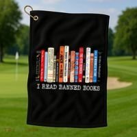 I Read Banned Books Week Librarian Freadom Reader Nerd Gift Golf Towel thumb 1