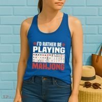 Id Rather Be Playing Mahjong Mahjong Great Gift Women's Tank Top thumb 2