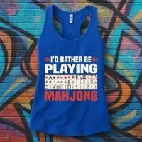 Id Rather Be Playing Mahjong Mahjong Great Gift Women's Tank Top thumb 3